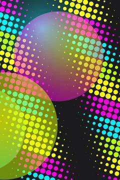 Vibrant Abstract Circles with Dot Pattern Stockfoto's
