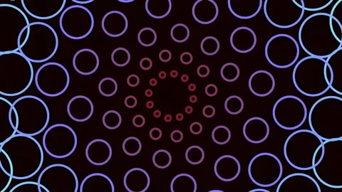 Vibrant abstract circular mandala pattern on dark background Stock Footage 340379031