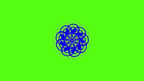 Vibrant Abstract Circular Pattern with Blue Swirls on Green Background Stock-Footage 312624853