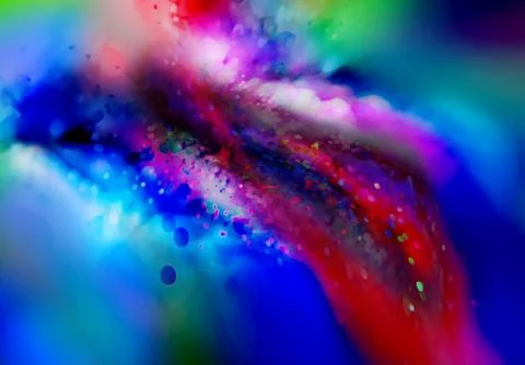 A vibrant abstract color splash with fluid paint textures, energetic light .. Stock Illustration