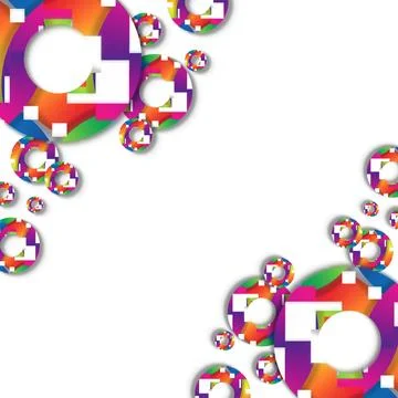 Vibrant Abstract Colorful Ring Corner Pattern Background with Copy Space Illustrazione stock