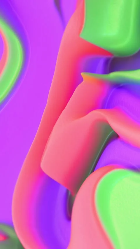 Vibrant Abstract Colors in Fluid Motion: Green, Pink, and Purple Swirls of .. Stock Footage 341781628