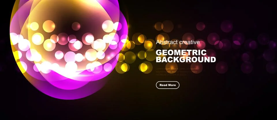 Vibrant abstract composition. Circles overlap, creating luminous effect. Dark イラスト素材