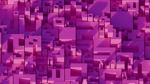 A vibrant abstract composition featuring fragmented squares and rectangles in va Stock Footage 340237808