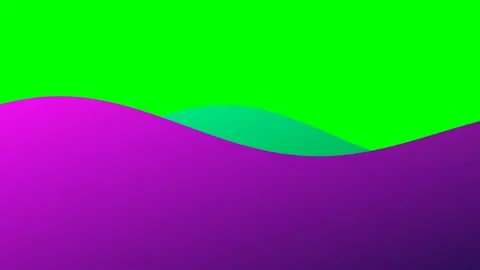 Vibrant abstract composition featuring smooth waves of purple and bright gree Stock Footage 340903168