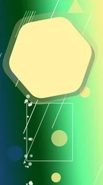 A vibrant abstract composition of layered polygons, circles, and lines with.. Stock Illustration
