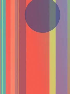 Vibrant abstract composition with multicolor vertical stripes and a large c.. Stock Illustration