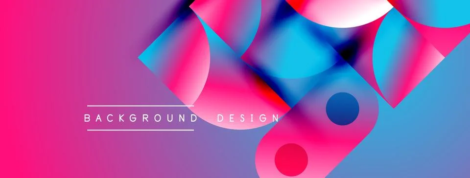 Vibrant abstract composition. Overlapping circles, triangles create dynamic Stockillustratie