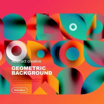 Vibrant abstract composition. Overlapping geometric shapes create dynamic visual 库存插图
