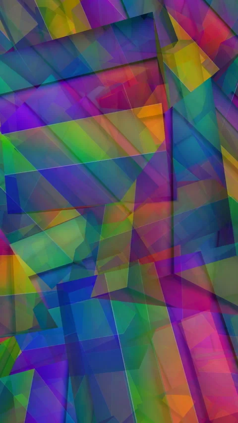 Vibrant Abstract Composition of Overlapping Transparent Geometric Shapes an.. Stock Footage 319700525