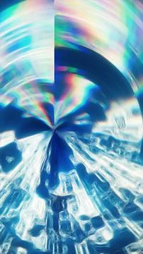 Vibrant abstract composition with swirling icy textures and refracted rainb.. Stockillustratie