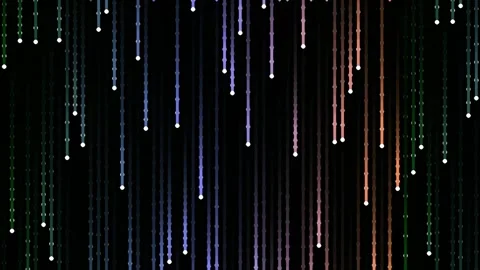 Vibrant abstract data streams: Colorful vertical technology flow on black s.. Stock Footage 341055576