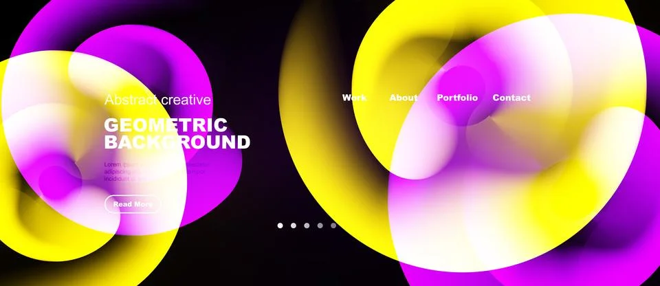 Vibrant abstract design. Circles overlap, creating dynamic visual effect. Tex Stock Illustration