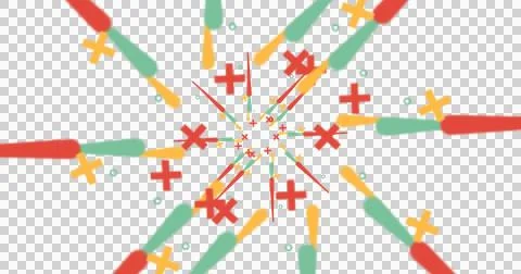 Vibrant abstract design with colorful plus and cross shapes Stock Illustration