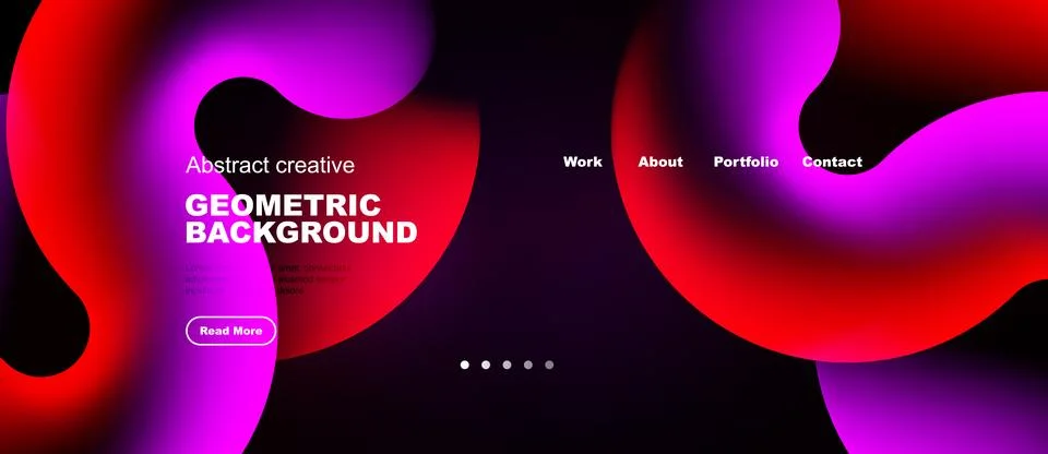 Vibrant abstract design features flowing shapes, gradients. Text elements Stock Illustration