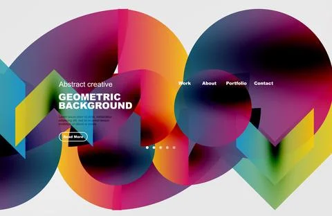 Vibrant abstract design features flowing shapes, bold colors, text elements. Stock Illustration
