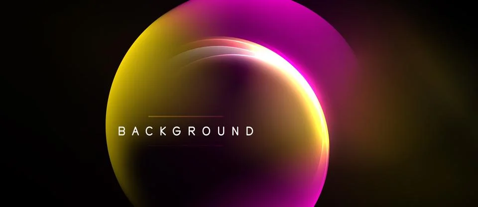 Vibrant abstract design features glowing circular gradient. Yellow, pink hues Stockillustratie