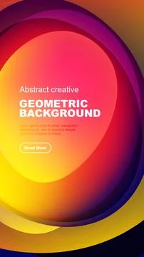 Vibrant abstract design features overlapping colorful circles. Text overlay Stock Illustration