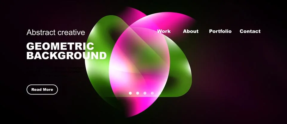 Vibrant abstract design features overlapping colorful circles. Text elements Stock Illustration