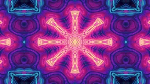 A vibrant, abstract design featuring a central star motif in vivid colors a.. Stock Footage 292595827