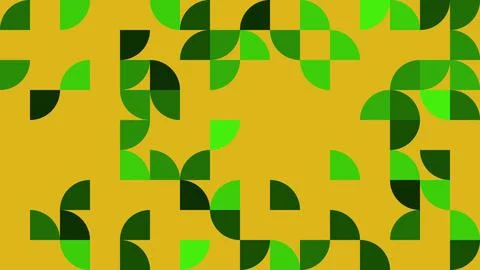 Vibrant abstract design featuring green leaf patterns against a bright yell.. Stock Illustration