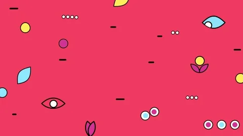 Vibrant Abstract Design with Geometric Patterns and Playful Colored Elements Video stock 341926467