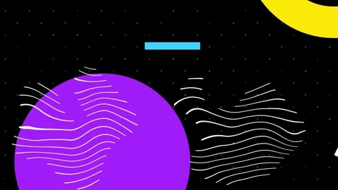 Vibrant Abstract Design with Geometric Shapes and Dynamic Wave Patterns Stock Footage 341926560