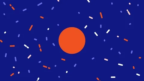 Vibrant Abstract Design with Orange Circle and Blue Background Stock Footage 341926384