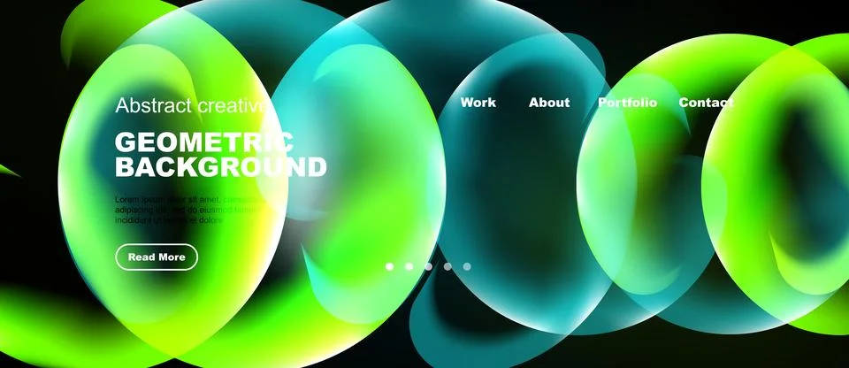 Vibrant abstract design. Overlapping circles create dynamic visual effect. Te Stock Illustration