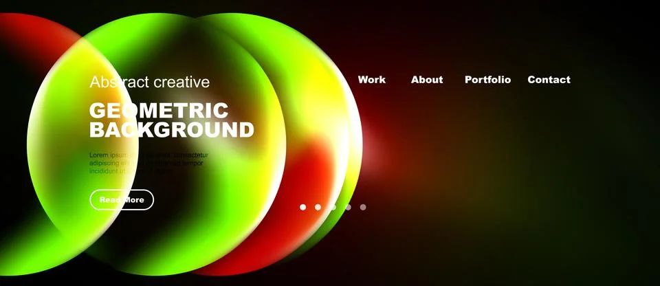 Vibrant abstract design. Overlapping circles create dynamic gradient effect. Stock Illustration