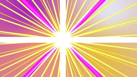 Vibrant Abstract Design with Radiating Lines in Pink and Yellow Stock Illustration