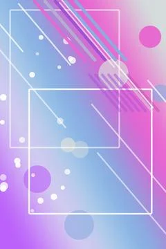 Vibrant abstract design with stacked translucent frames, floating dots, and.. Stock-Illustration
