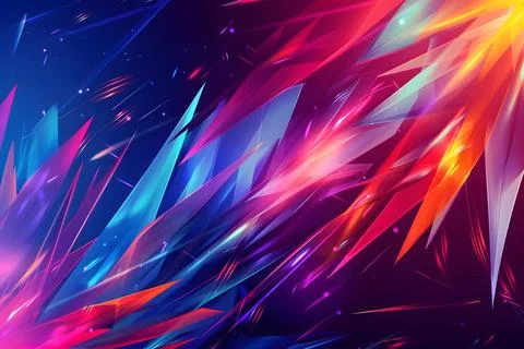 Vibrant abstract digital artwork with dynamic shapes Stock Photos