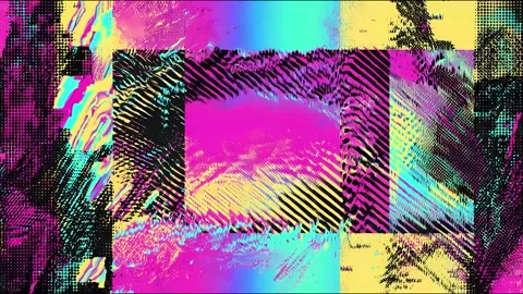 Vibrant abstract digital glitch with multicolored static flux Stock Footage 315127286