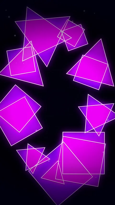 Vibrant abstract digital glow geometry pattern on dark background. Stock Footage 345493787