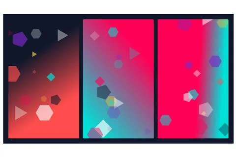 Vibrant abstract digital illustration featuring geometric shapes like penta.. Ilustração Stock