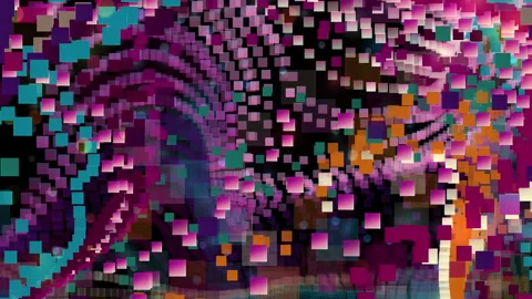 Vibrant Abstract Digital Squares Flowing Animation Stock-Footage 320552293
