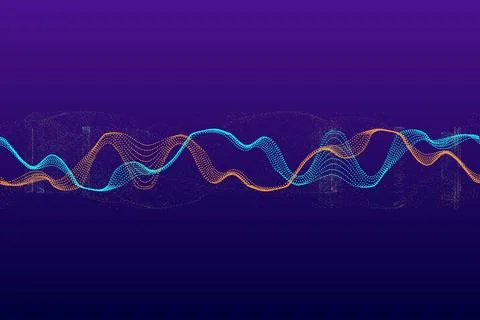 Vibrant abstract digital wave background features flowing wave patterns and s Stock Illustration