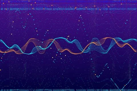 Vibrant abstract digital wave background features flowing wave patterns and s Stock Illustration