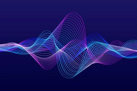 Vibrant abstract digital wave background features flowing wave patterns and s Stock Illustration
