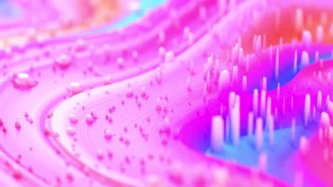 Vibrant Abstract Display of Pink Digital Art with Colorful Waves and Contem.. Stock Footage 341781523