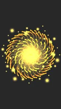 Vibrant abstract dynamic yellow swirl resembling a burst of energy or firew.. Stock Illustration