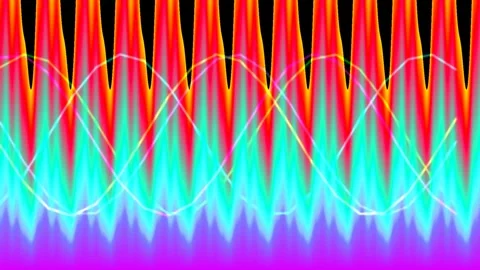 Vibrant abstract electronic waveform background with digital synth energy loo Stock Footage 336769036
