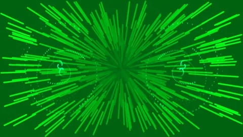 Vibrant abstract emerald burst pattern radiating energy lines of modern growt Stock Footage 337705259