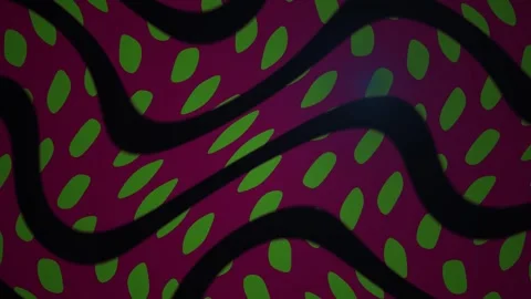 Vibrant abstract fabric pattern with green dots on purple background. Stock Footage 337517872