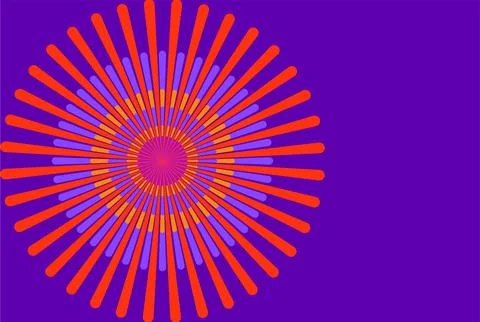 Vibrant abstract firework-style bursts in purple, orange and red create a r.. Stock Illustration