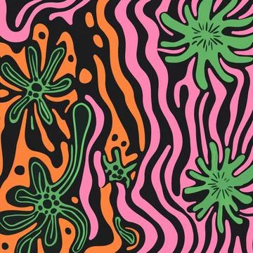 Vibrant Abstract Flora Stock Illustration