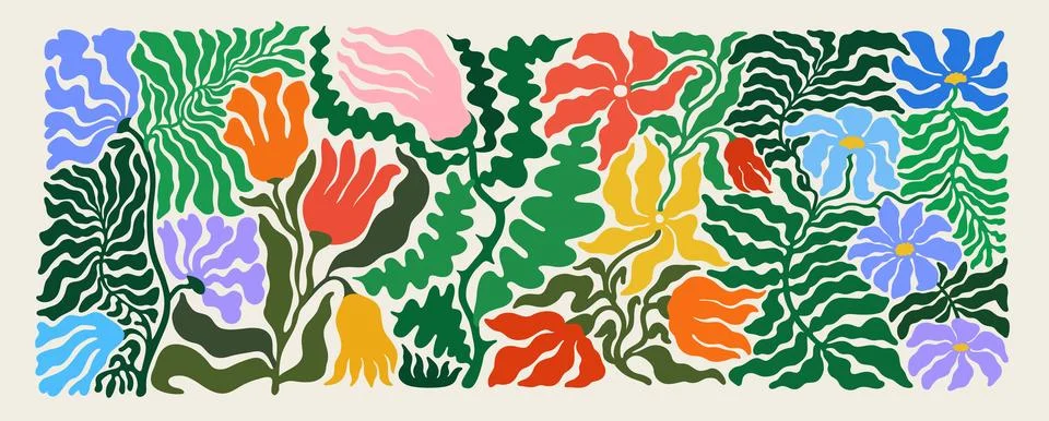 Vibrant abstract flower Vector pattern. 库存插图