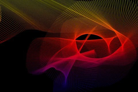Vibrant abstract flowing light trail wave digital background Stock Illustration