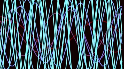 Vibrant abstract flowing neon wave lines for digital data stream and techno.. Stock Footage 340380285